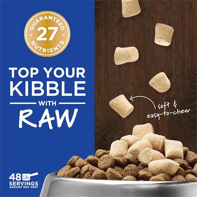 Instinct Raw Boost Mixers Freeze Dried Dog Food Toppers for Dry Food, Grain Free Dog Food Toppers with Beef for Dogs - Multivitamin for Adults 7+, 12.5 oz