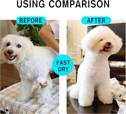 Rovitta Dog Dryer, Dog Blow Dryer, High Velocity Professional Pet Grooming Dryer for Large Dogs, Adjustable Temperature and Speed, 4 Different Exhaust Nozzles, Anti-hot Grip, with Brush