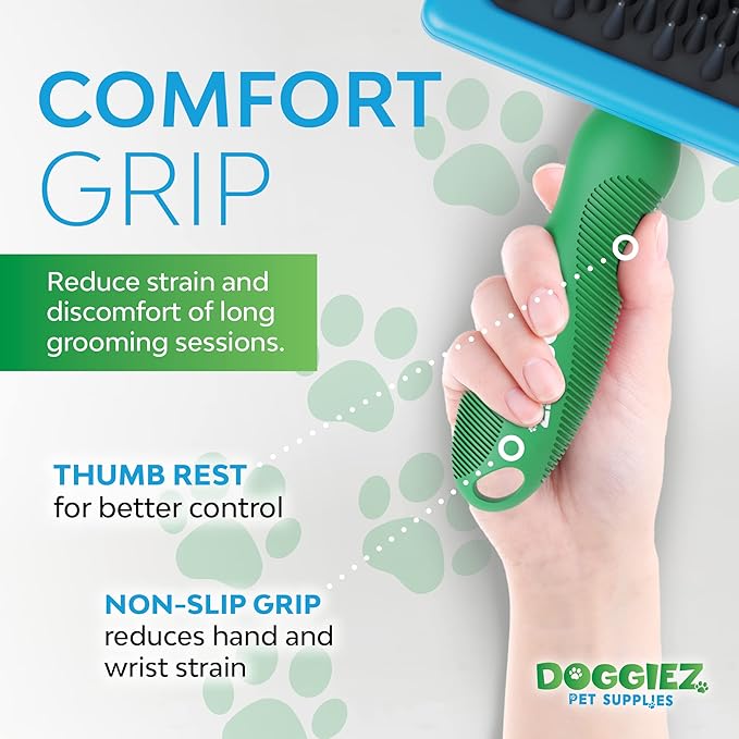 Silicone Bristle Brush for Pet Grooming - Cat and Dog Massage Brush for Short & Long Hair