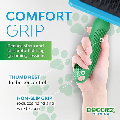 Silicone Bristle Brush for Pet Grooming - Cat and Dog Massage Brush for Short & Long Hair