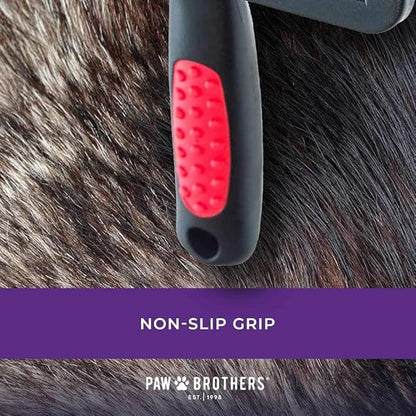 Paw Brothers Soft Pin Curved Slicker Brush for Dogs, Coated Tips, Maximum Coverage, Gentle on Skin, Small