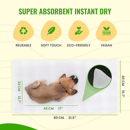 Bamboo Pet Towel 10 PCS - Reusable Bamboo Paper Towels for Dogs, Cats and Other Pets are Machine Washable Up to 5 Times | Disposable Pet Wipes for Drying and Cleaning Dirty Pets