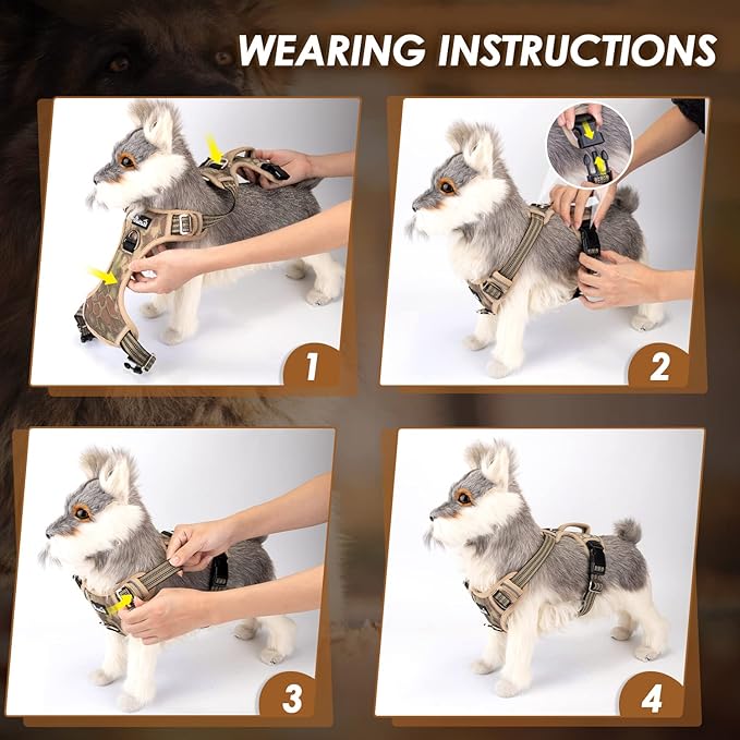 Lukovee No Pull Dog Harness, No Choke Adjustable Dog Harness with 2 Leash Clips and Easy Control Vertical Handle, Soft Padded Dog Vest for Medium and Large Dogs (Camouflage)