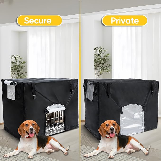 NEVERLAND Dog Crate Cover 42 Inch - Kennel Crate Covers for Dog Cage Waterproof, Universal Durable Oxford Cloth Dog Cage Cover for Most Wire Pet Crates, 42 x 28 x 30 Inch (Cover Only)