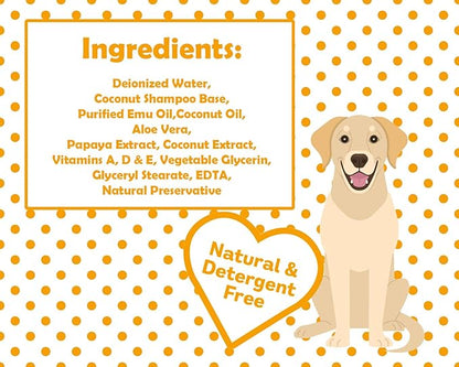 Natural Moisturizing Coconut Papaya Dog Shampoo with Pump, 17oz