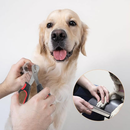 Pet Grooming Glove - Gentle Deshedding Brush Glove, Pet Bathing Wipes - Enhanced Five Finger Design - Daily Care and Traveling - Perfect for Dog & Cat with Long & Short Fur (5pcs/1-Kit)