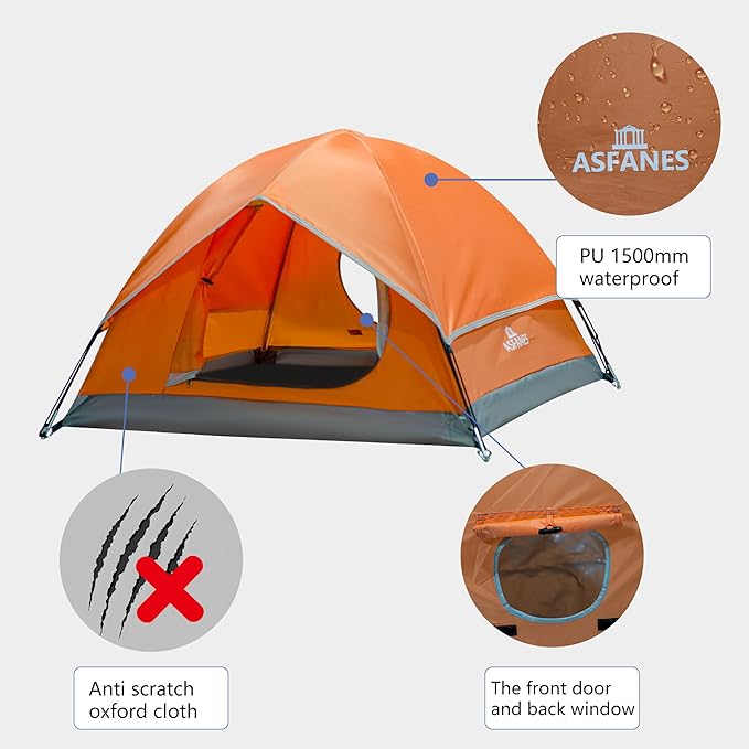 Outdoor Waterproof Pet Camping Tent, Cave Bed for Indoor Cats and Small Dogs, Portable Cat House Dog House, 21.6x21.6x14.9'', Orange, S.