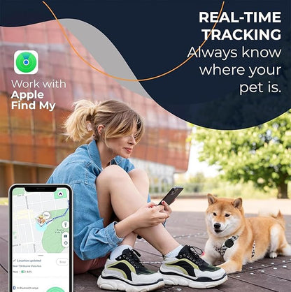 Pet Tracker for Dog, Dog Tracker Smart Pet Location Tracker with Tracker Holder, Item Finder MFi Certificated Tracking Device, No Monthly Fee, Works with Find My (iOS Only) Not GPS Tracker White