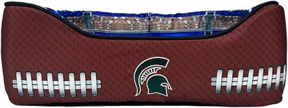 NCAA Michigan State Spartans Stadium Dog Bed, Pet Pillow Bed for Dogs, Sporty Football Dog Bed and Lounge Cushion
