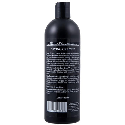 Chris Christensen Saving Grace Canine Treatment Shampoo, Dog Shampoo, Groom Like a Professional, Urine Stain Remover, Deodorizing Shampoo, All Coat Types, Made in USA, 16 oz