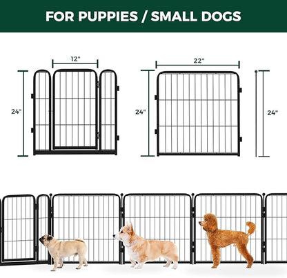 FXW Homeplus Dog Playpen for Indoor Use - Stress-Free and Safe Play, Heavy Duty 24 Inch 12 Panels Dog Pen for Puppies & Small Dogs, Black│Patented