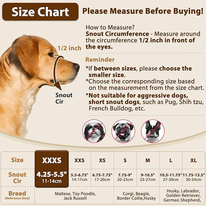 Crazy Felix Nylon Dog Muzzle for Small Medium Large Dogs, Air Mesh Breathable and Drinkable Pet Muzzle for Anti-Biting Anti-Barking Licking (XXXS, Pink)