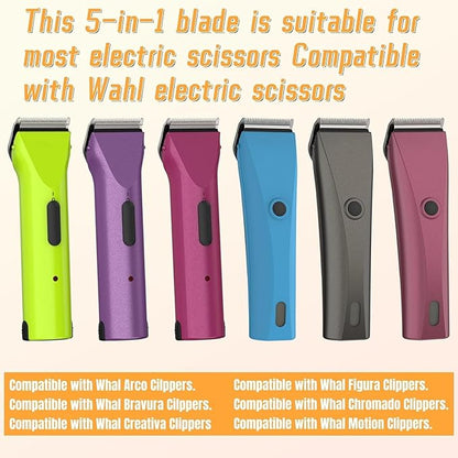 Professional Animal 5-in-1 Adjustable Blade Compatible with WAHL Arco, Bravura, Chromado, Creativa, Figura, and Motion Pet, Replacement Blade 1Pc+Guide Comb 3/8”~1/2” 3Pcs.