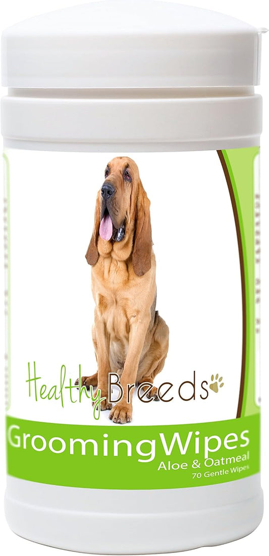 Healthy Breeds Bloodhound Grooming Wipes 70 Count,White