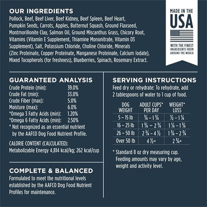 Instinct Freeze Dried Raw Meals Grain Free Dog Food, Dog Food Dry, Freeze Dried Dog Food, Raw Dog Food, Pollock Recipe, 9 oz