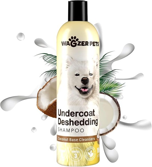 Deshedding Dog Shampoo | Infused with Coconut Oil for Dogs and Omega 3 and 6 Fatty Acids for Sensitive Itchy Skin and Shedding Control | Neutralizes Odor and Nourishes Coat | 16 oz