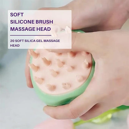 2-in-1 Pet Grooming Brush & Silicone Bath Massager for Dogs and Cats – Soft Bristle Deshedding Comb, Shampoo Dispenser, Skin-Friendly, Easy to Hold & Clean