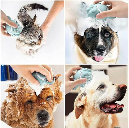 Pet Grooming Massage Brush, Silicone Dog Bath Comb with Paw Shape Design, 3 colors to choise(pink,blue,yellow)