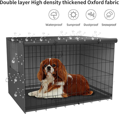 Crate Cover Fit for 24 30 36 42 48-inches,Dog Crate Covers 36 inch,Cover for Dog Crate,Waterproof Dog Kennel Cover,Crate Covers for Dog Cages,Waterproof Cover for Dog Kennel,Dog Enclosure Covers