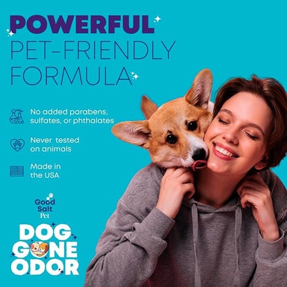 Good Salt Pet Dog Gone Odor, Natural & Fragrance Free Scent Neutralizer Spray, Made in the USA, 32 Ounce Bottle, 4-Pack