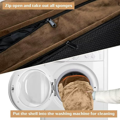 Cooling Dog Bed for Extra Large Dogs, Orthopedic Memory Foam Dog Bed, XL Dog Bed with Removable Cover, Waterproof Pet Bed Large with Bolster(X-Large,Khaki Brown)