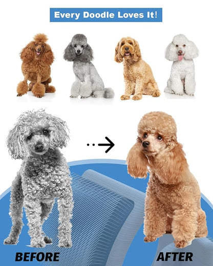 Dog Slicker Brush, Large Dog Brush, Professional Doodles Brush, for Poodles, Goldendoodles and Labradoodles, Easy to Remove Tangles, Mats and Fluff, Wood