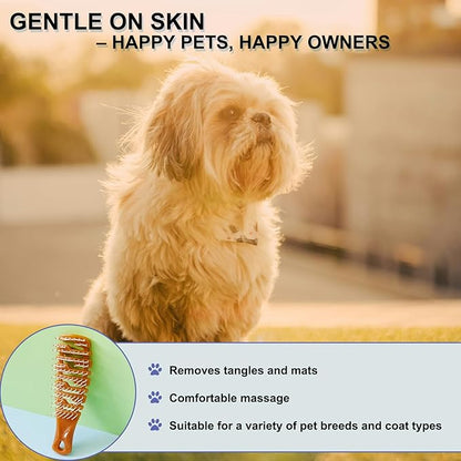 Ridge Design Puppy Brush, Soft Bristle Gentle Grooming Tool, Pet Hair Care, Suitable Small Dog : Yorkie, Maltese, Shih Tzu, Maltipoo (Brown)