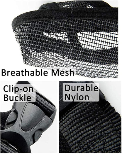 Crazy Felix Nylon Dog Muzzle for Small Medium Large Dogs, Air Mesh Breathable and Drinkable Pet Muzzle for Anti-Biting Anti-Barking Licking (XXXS, Black)