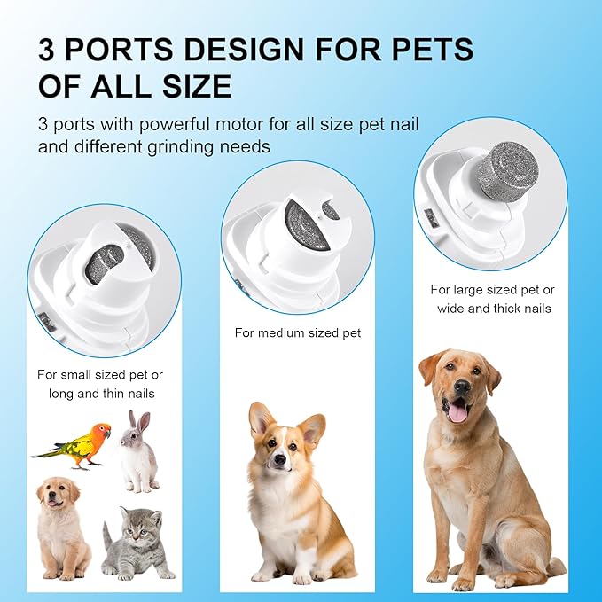 SZMDLX Cat & Dog Nail Trimmers, Electric Rechargeable Dog Nail Clippers & Dog Nail Grinder with 2 LED Light Paws Grooming Kit, Dog Nail File Quiet Pet Nail Clippers & Grinder Trimmer for Dogs and Cats