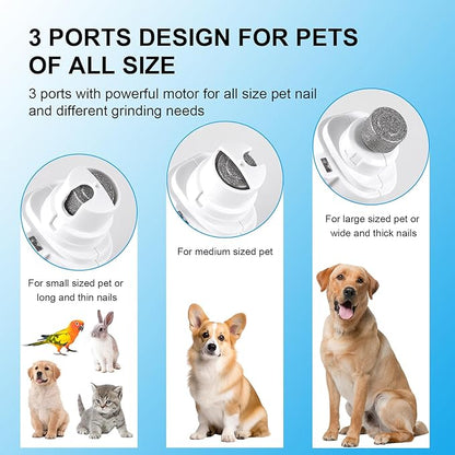 SZMDLX Cat & Dog Nail Trimmers, Electric Rechargeable Dog Nail Clippers & Dog Nail Grinder with 2 LED Light Paws Grooming Kit, Dog Nail File Quiet Pet Nail Clippers & Grinder Trimmer for Dogs and Cats