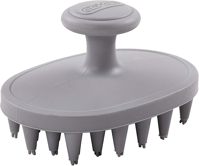 Dexas BrushBuster Silicone Gentle Dog Grooming and Massage Brush, Light Gray
