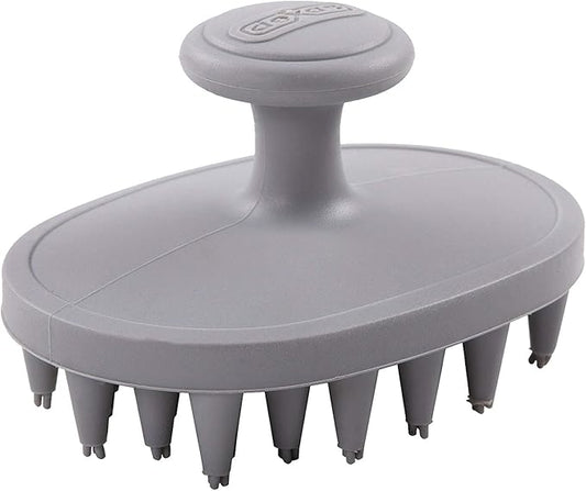 Dexas BrushBuster Silicone Gentle Dog Grooming and Massage Brush, Light Gray