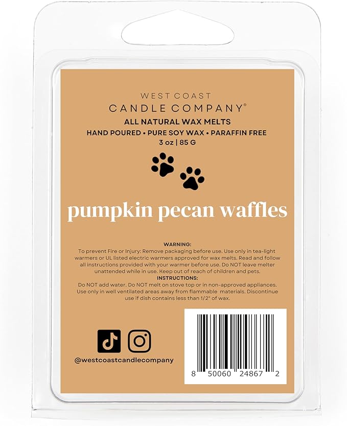 Pet Safe All Natural Soy Wax Melts - Non-Toxic, Dog & Cat Friendly, Odor Eliminator (Pumpkin Pecan Waffles)