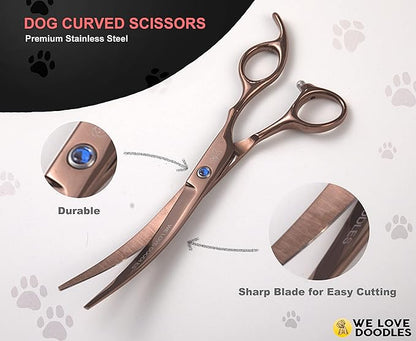 We Love Doodles Small Dog Grooming Comb & Dog Grooming Scissors Kit Bundle - Grooming Comb & Grooming Shears, Scissors and Scissors Kit - Removes Tangles - Made in USA