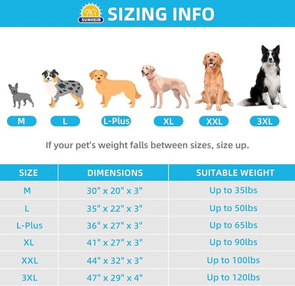Extra Large Dog Bed Waterproof Dog Bed, Jumbo Orthopedic Dog Beds with Removable Washable Cover for Large Dogs, Pet Bed Mat Egg-Crate Foam, 3XL(47.5"X29"X4"), Grey