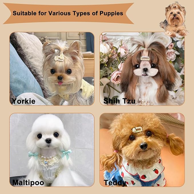 Soft Bristle Cat-Ear Puppy Brush Small Dogs Gentle Comb Grooming Tool Yorkie Shih Tzu Maltipoo Maltese (Brown)