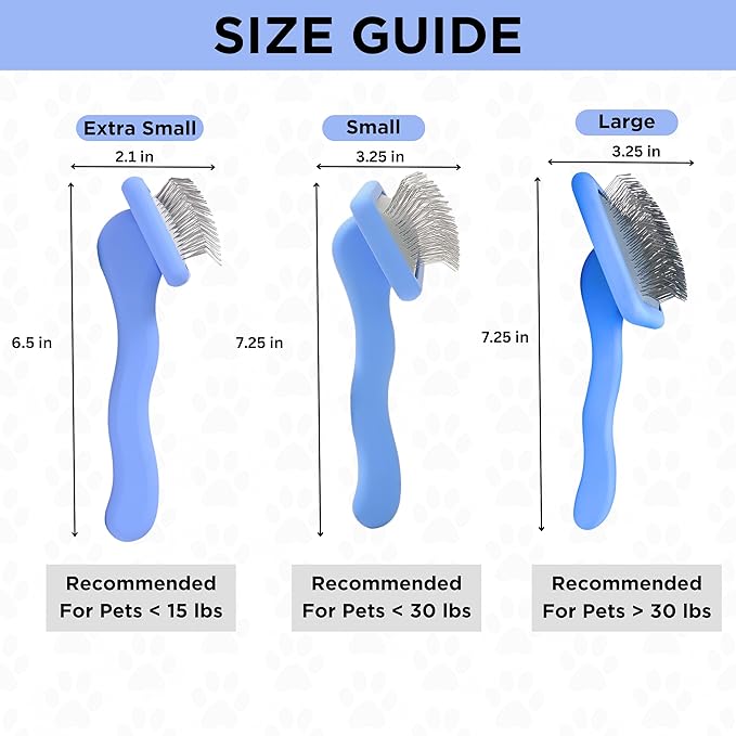 We Love Doodles Dog Slicker Brush for Grooming Pet Hair - Best Brushes For Poodle & Golden Doodle - Long Haired Brush For Dogs - Goldendoodle Long Pin Brush For Dematting (Extra Small)