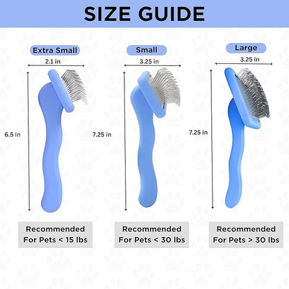 We Love Doodles Dog Slicker Brush for Grooming Pet Hair - Best Brushes For Poodle & Golden Doodle - Long Haired Brush For Dogs - Goldendoodle Long Pin Brush For Dematting (Extra Small)