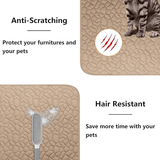 Waterproof Dog Blanket, Washable Anti-Slip Pet Couch Covers for Sofa,Pet Hair Resistant Blankets Bed Chair Furniture Couch Protector for Dogs-82x82,Beige