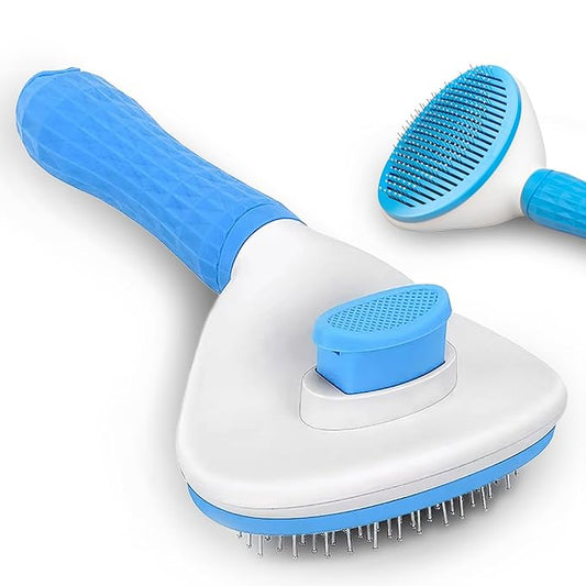 Self-Cleaning Slicker Brush for Dogs & Cats – Deshedding Pet Grooming Tool with Ergonomic Handle – Pain-Free, Rust-Resistant Bristles – Eco-Friendly for Long & Short Coats