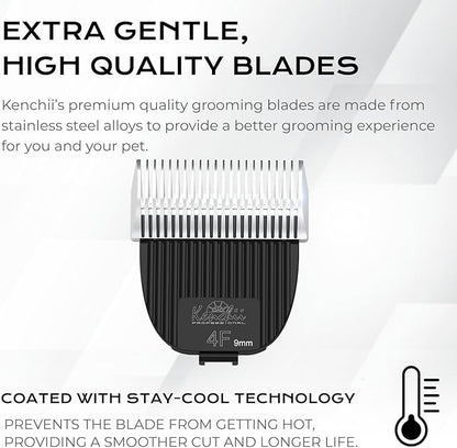 Kenchii Flash Clipper Blade (4F,9mm) Only Compatible with Flash Clipper, Black & White