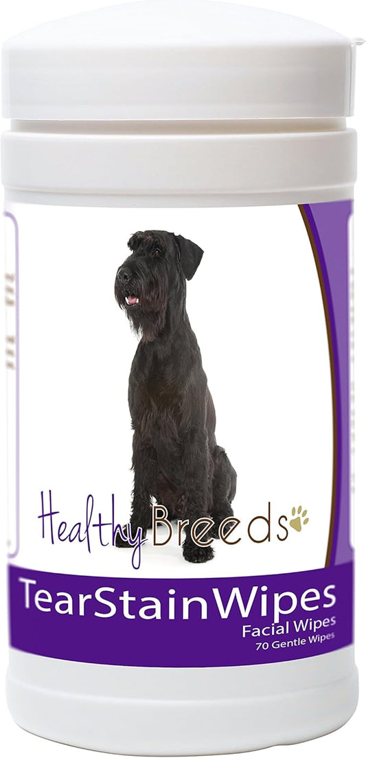 Healthy Breeds Giant Schnauzer Tear Stain Wipes 70 Count
