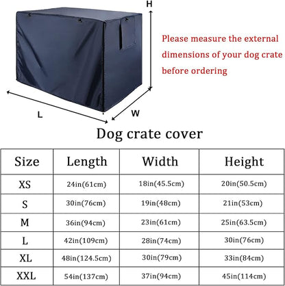 Senmortar Double Door Dog Crate Cover Wire Dog Cage Cover Waterproof Durable Lightweight 420D Polyester for Pet Crates Dark Blue 36 inches