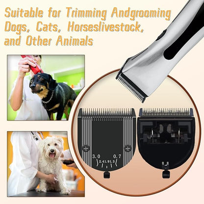 Professional Animal 5-in-1 Adjustable Blade Compatible with WAHL Arco, Bravura, Chromado, Creativa, Figura, and Motion Pet, Dog, and Horse Clippers, Replacement for WAHL-Fine (2179-301). Black-3Pcs