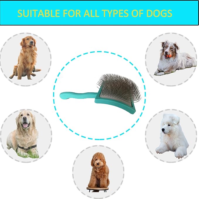 Slicker Brush for Long Haired Dogs - Poodles, Golden Doodles - Large Dog Pet Grooming Wire Brush and Deshedding