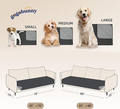 gogobunny 100% Double Sided Waterproof Dog Blanket Soft Pet Bed Cover Reversible Protect Furniture Couch Sofa Car for Puppy Cat Kids (Dark Charcoal/Light Charcoal, 30x80 Inch (Pack of 1))