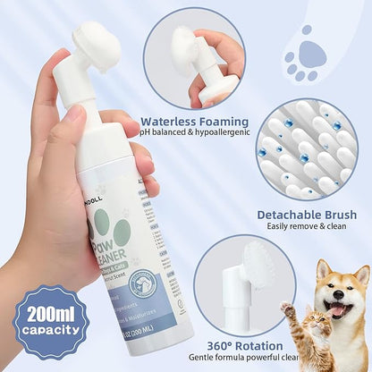 Paw Cleaner for Dogs - Clean Paws No-Rinse Foaming Cleanser for Dogs & Cats Small Large Medium Breed Dog Paw Foot Washer Grooming Supplies for Pet Care 1pcs