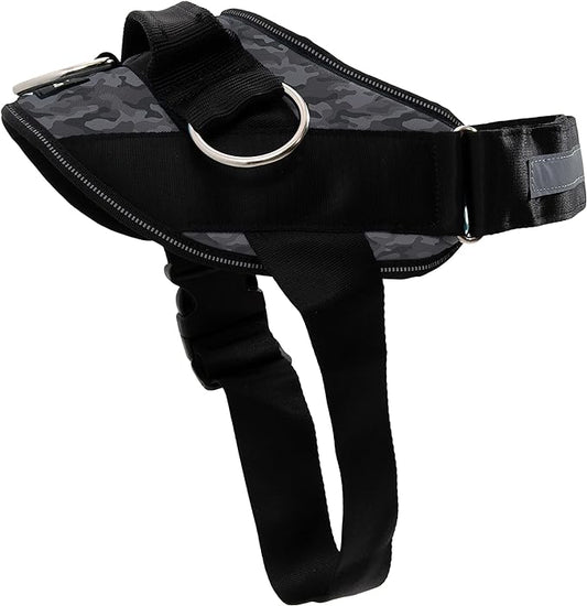 ShawnCo Essential Dog Harness, No-Pull Pet Vest with 3 Leash Clips, No Choke, Reflective, Adjustable and Padded, for Easy Walking and Training for Small, Medium and Large Dogs (Black Camo, S)