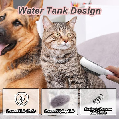 Cat Cleaning Brush,Pet Grooming Cleaning Brush,Self Cleaning Slicker Brushes for Shedding and Removes Loose Undercoat,Pet Hair Removal Comb with Water Tank,Wet Cat Brush