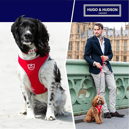 HUGO & HUDSON Dog Harness No-Pull Pet Harness Adjustable Quick Dry Mesh Padded Vest, Red, L
